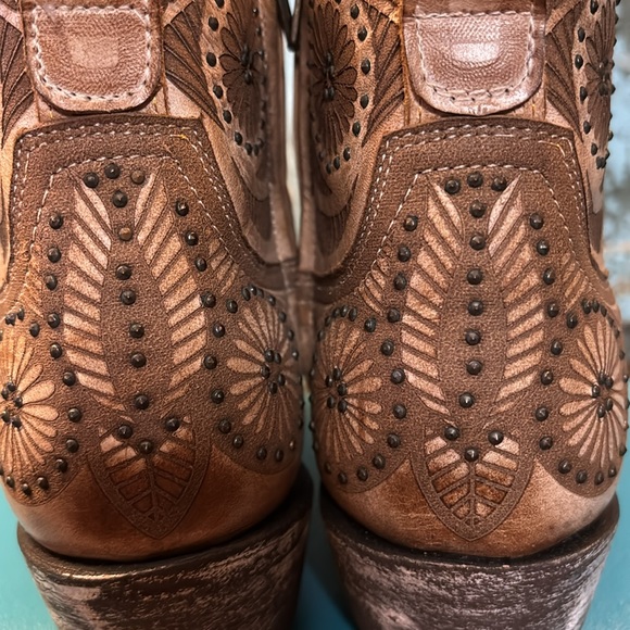 Old Gringo Valentine Dion Brown Tan Floral Beaded Ankle Boots Western 8 - Picture 15 of 15